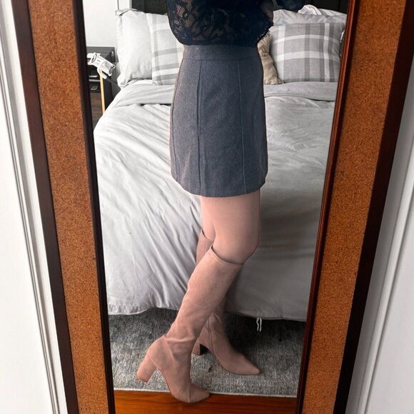 Grey Wool Mini Skirt - Picture 3 of 6